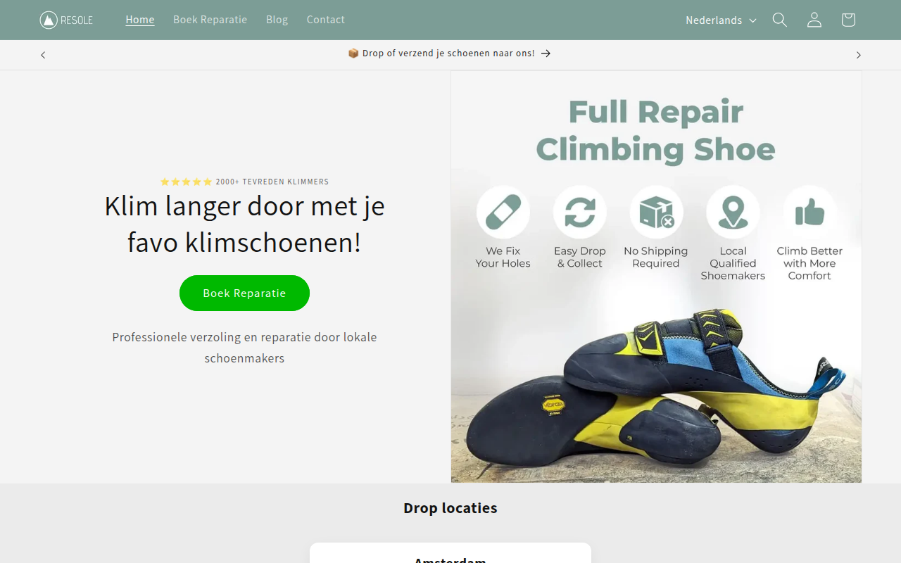 Screenshot van resole.nl