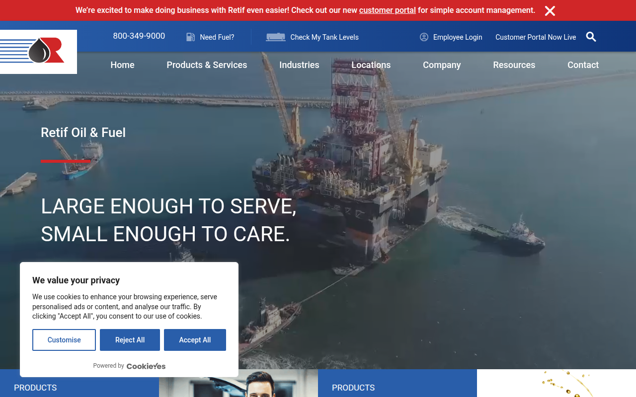 Screenshot van retif.com