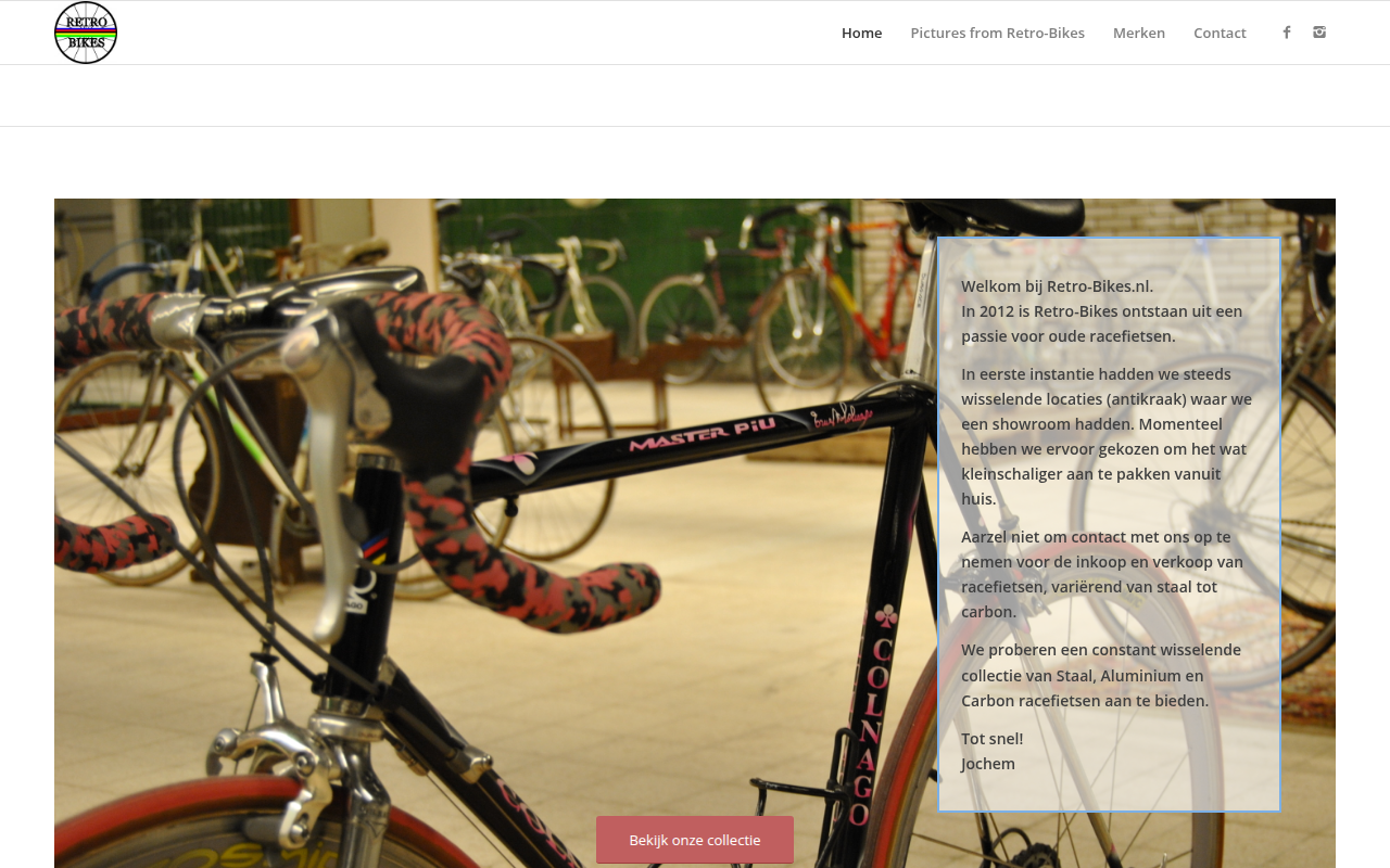 Screenshot van retro-bikes.nl