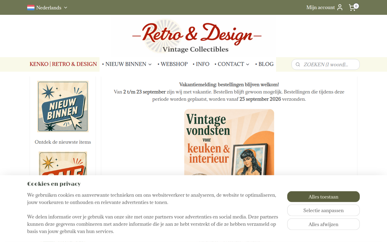 Screenshot van retro-en-design.nl