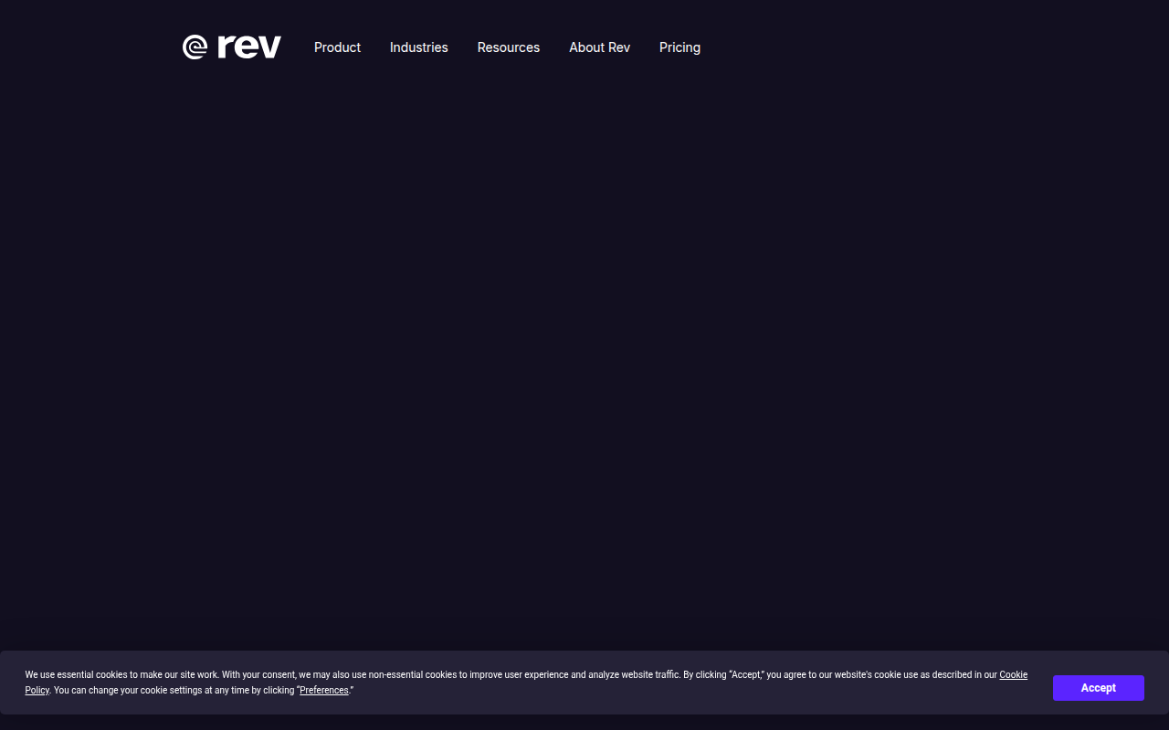 Screenshot van rev.com
