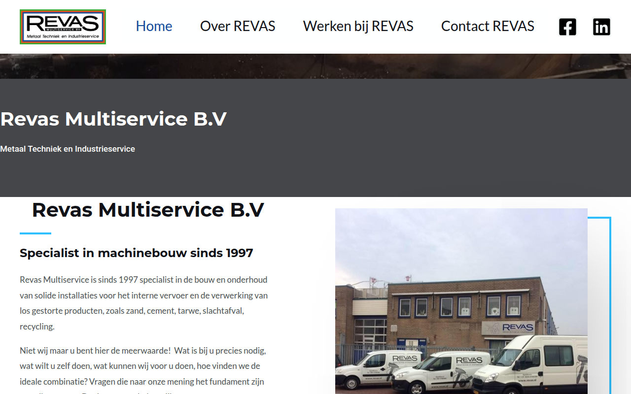 Screenshot van revasmultiservice.nl