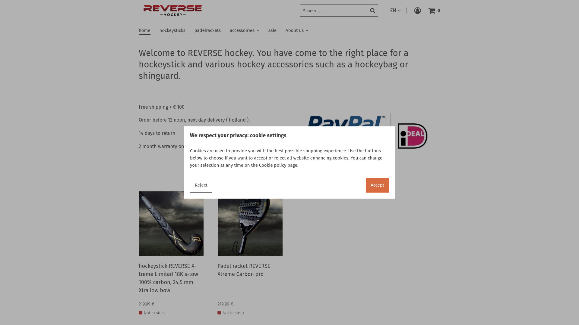Screenshot van reversehockey.com