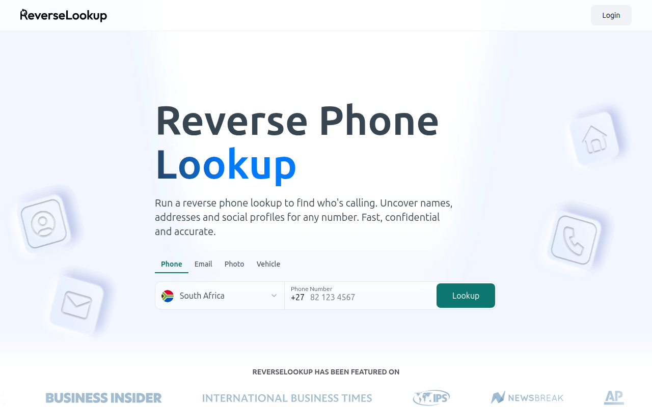 Screenshot van reverselookup.com