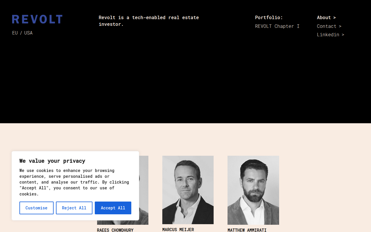 Screenshot van revolt.com