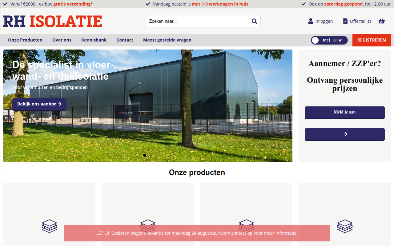 Screenshot van rhisolatie.nl