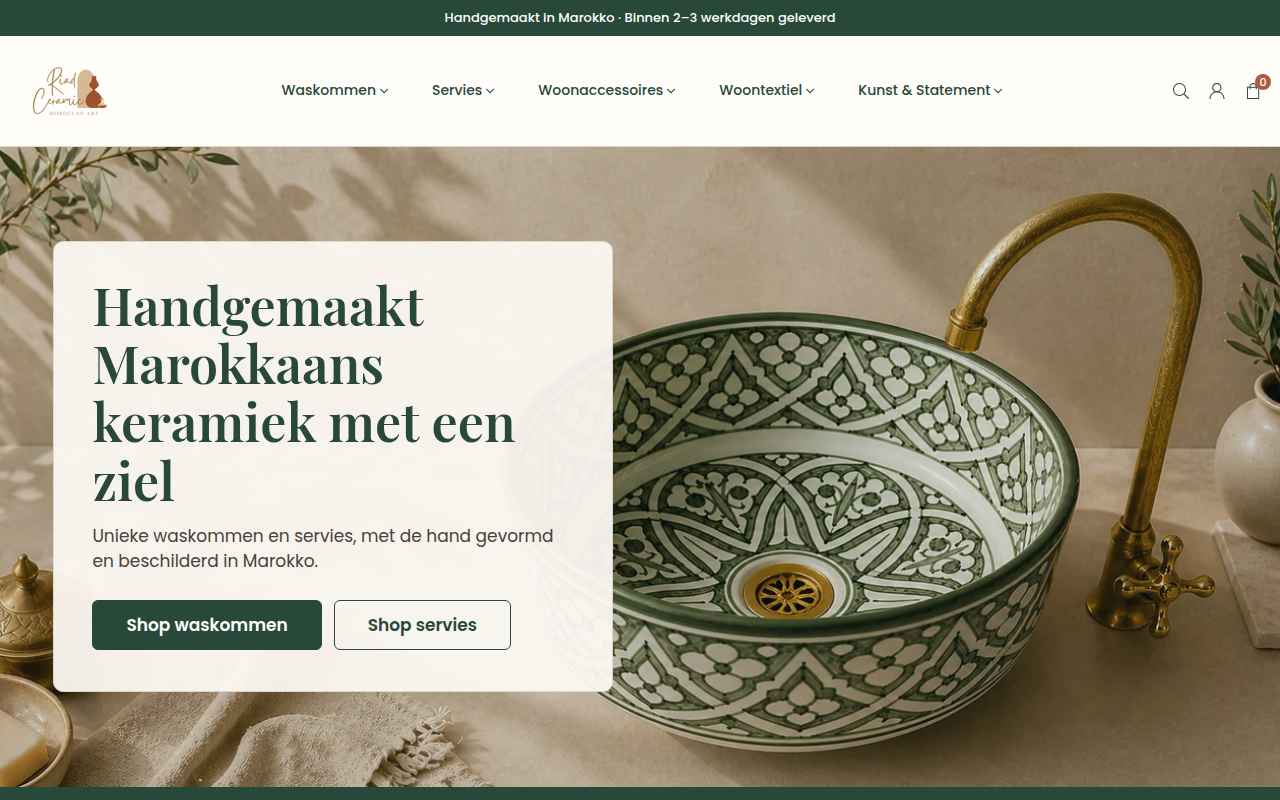 Screenshot van riadceramic.nl