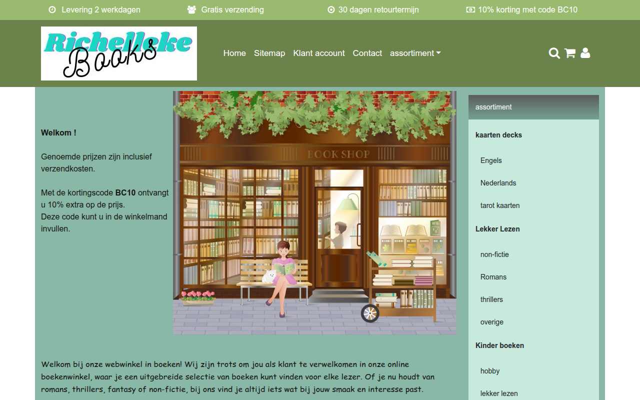 Screenshot van richellekebooks.nl