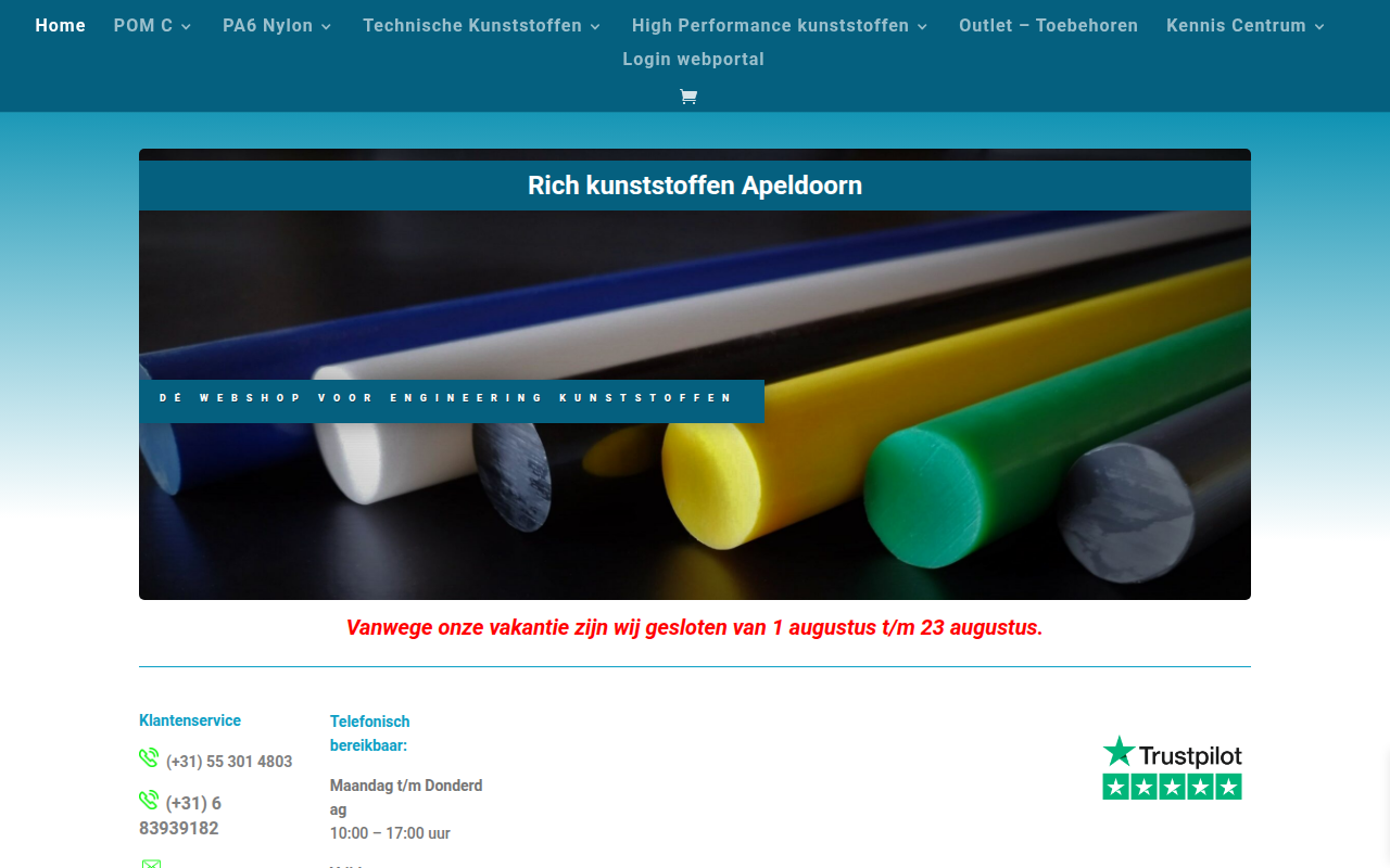 Screenshot van richkunststoffen.nl