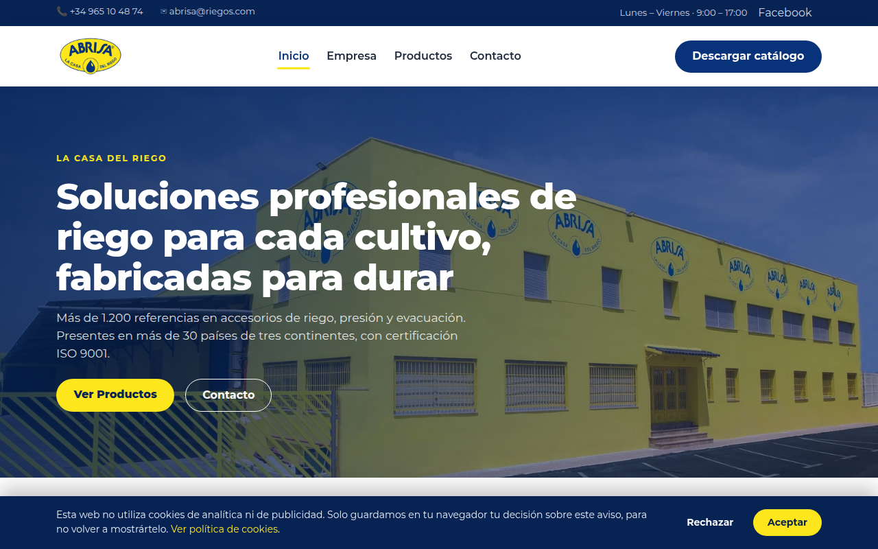 Screenshot van riegos.com