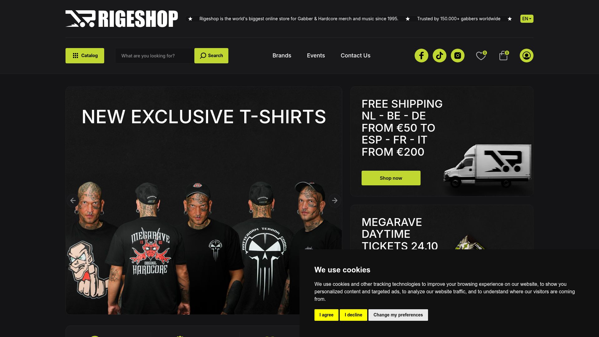 Screenshot van rigeshop.com