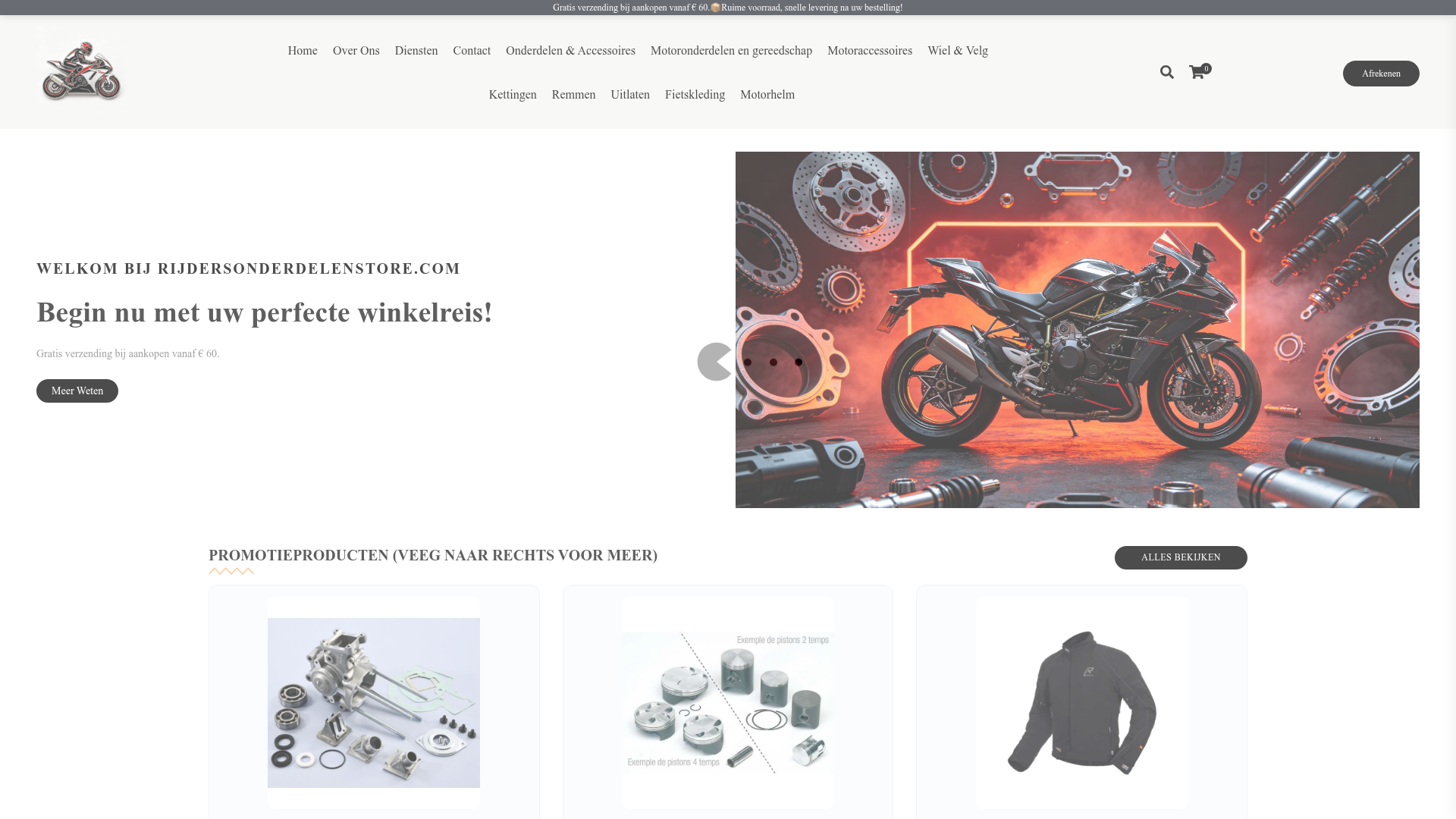 Screenshot van rijdersonderdelenstore.com