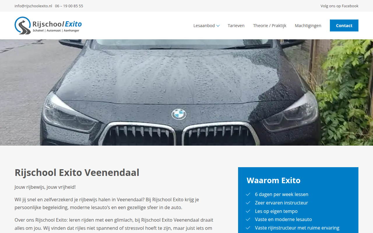 Screenshot van rijschoolexito.nl