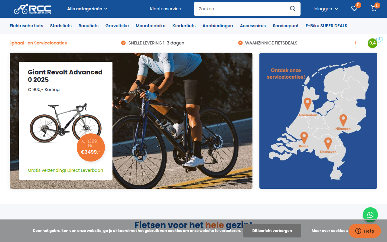 Screenshot van rijwielcashencarry.nl