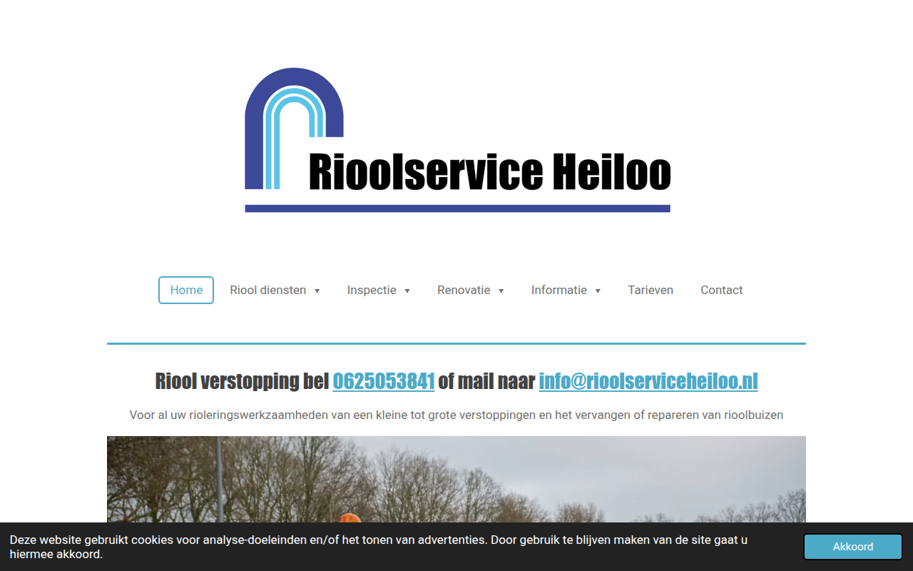 Screenshot van rioolserviceheiloo.nl