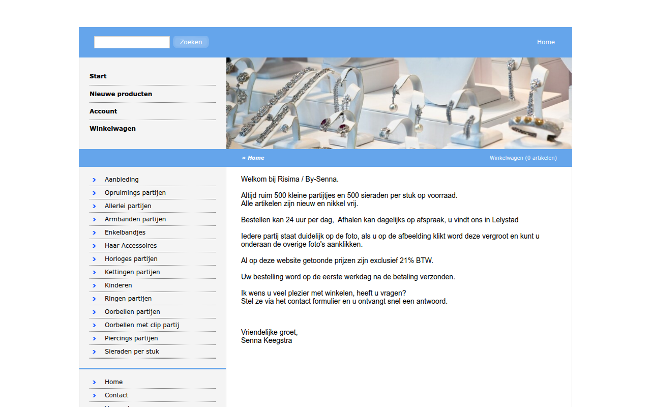 Screenshot van risima.nl