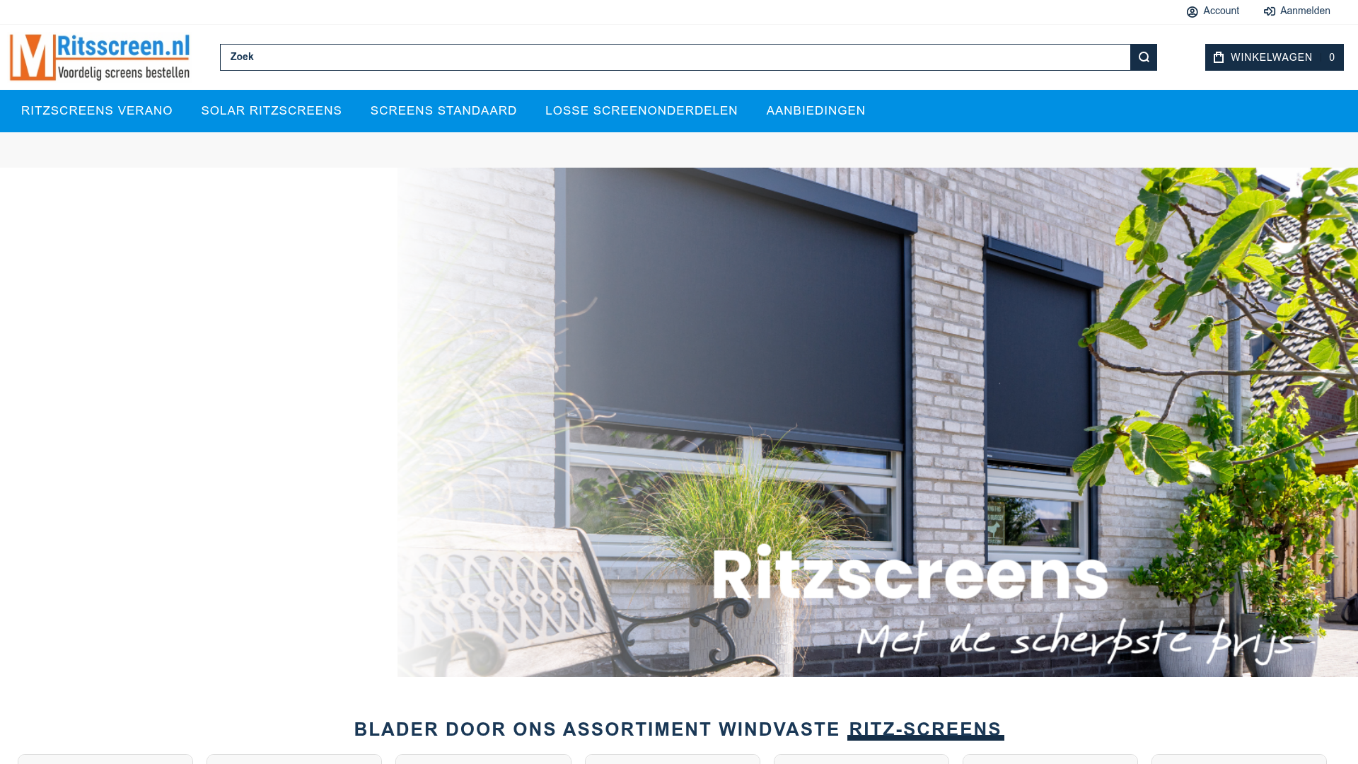 Screenshot van ritsscreen.nl