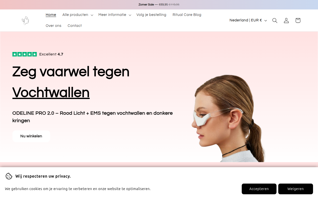 Screenshot van ritualcare.nl