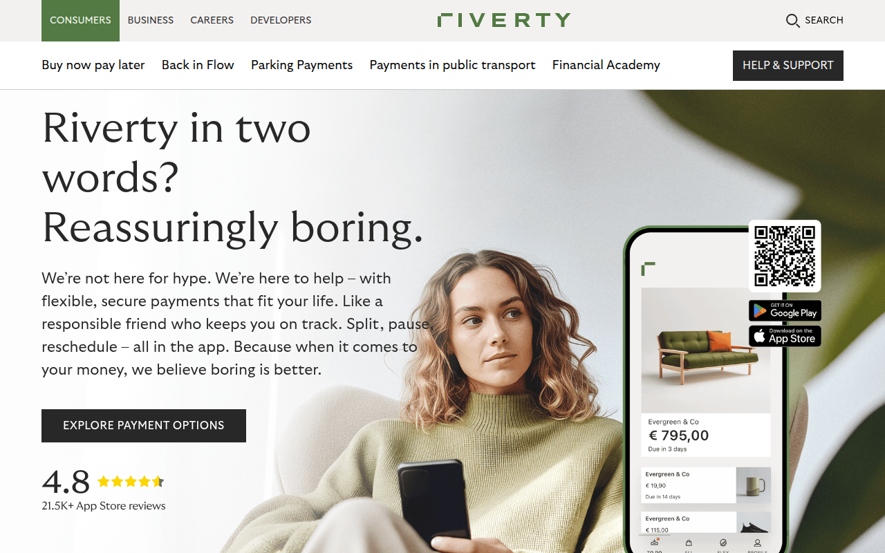 Screenshot van riverty.com