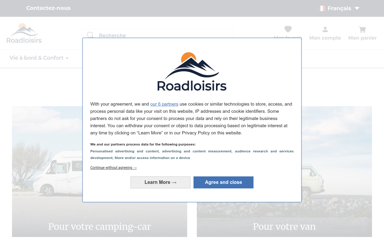 Screenshot van roadloisirs.com