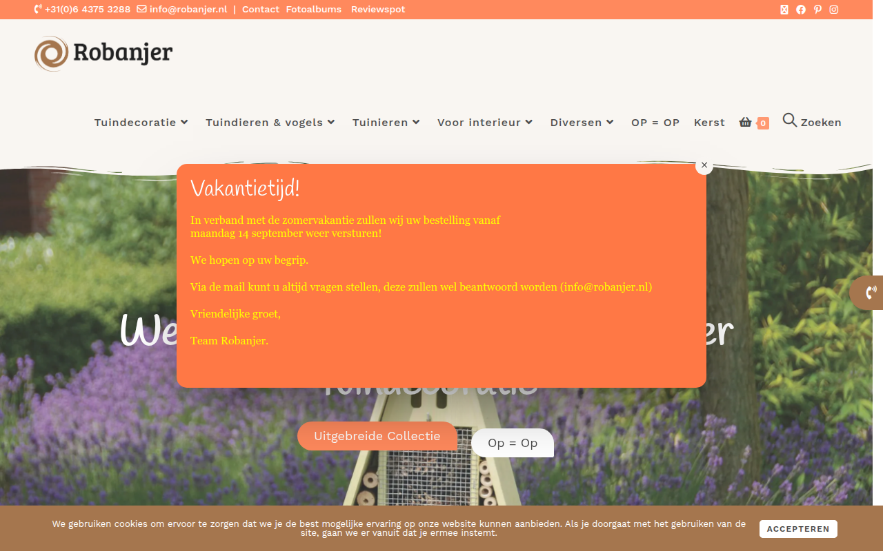 Screenshot van robanjer.nl