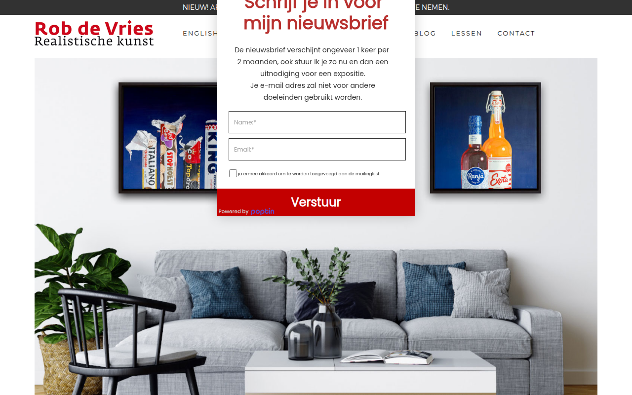Screenshot van robdevries.com