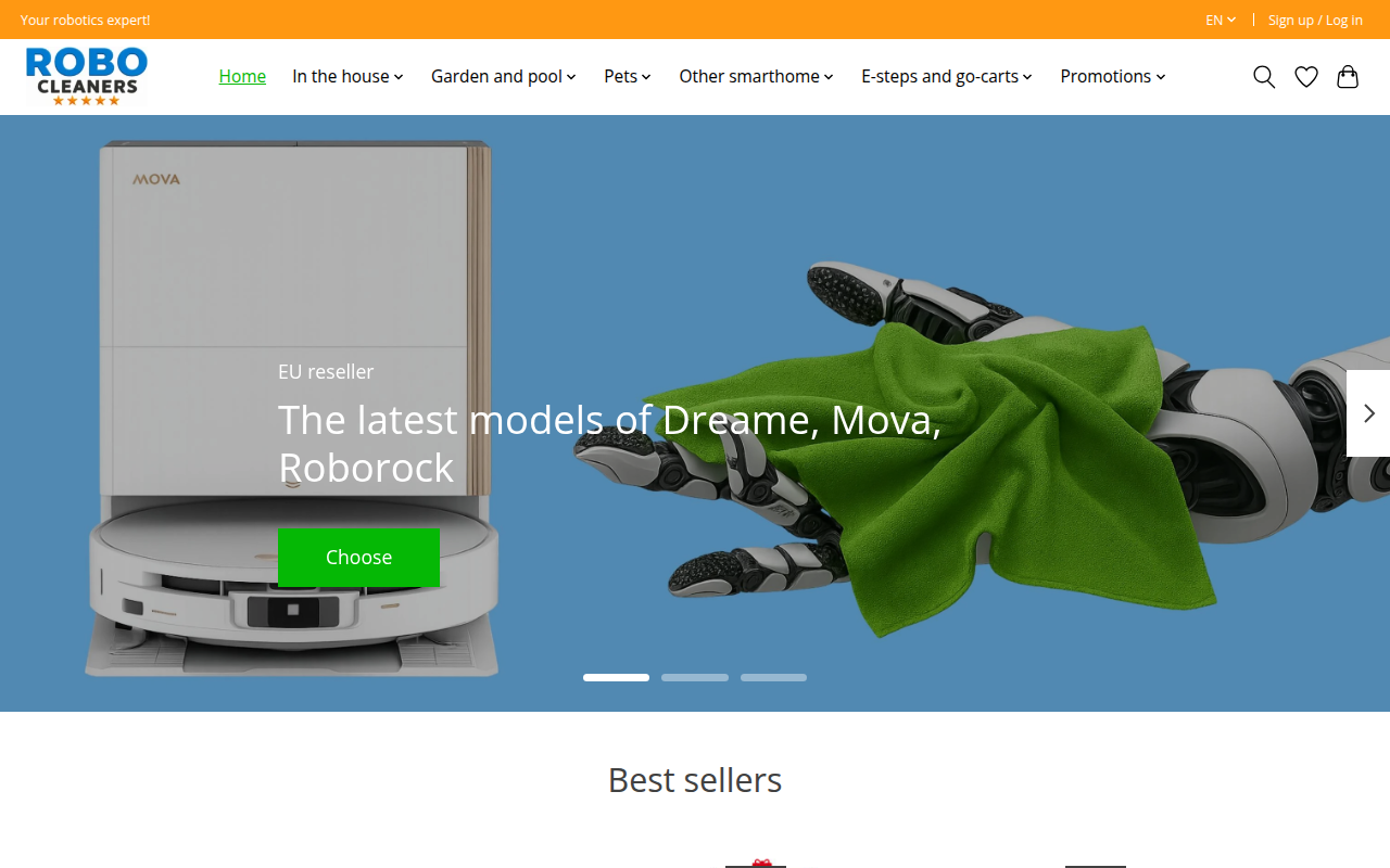 Screenshot van robocleaners.com