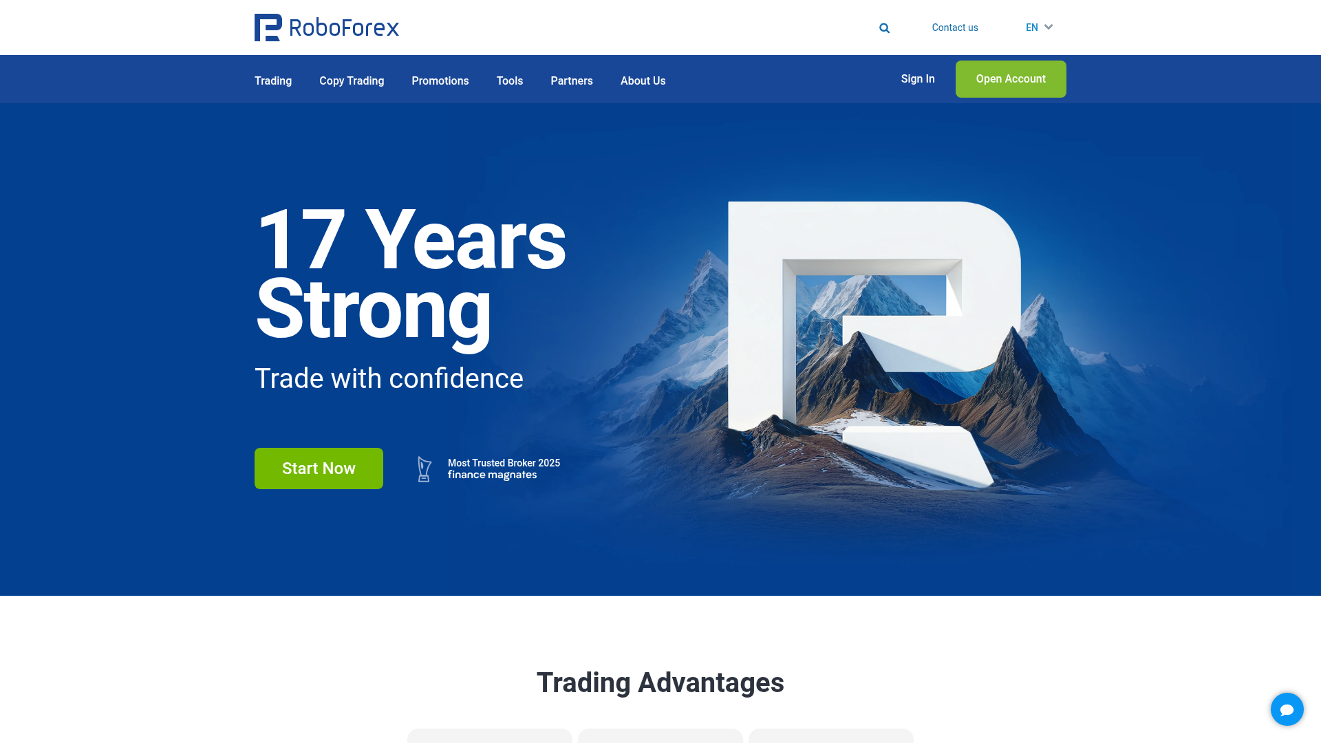 Screenshot van roboforex.com