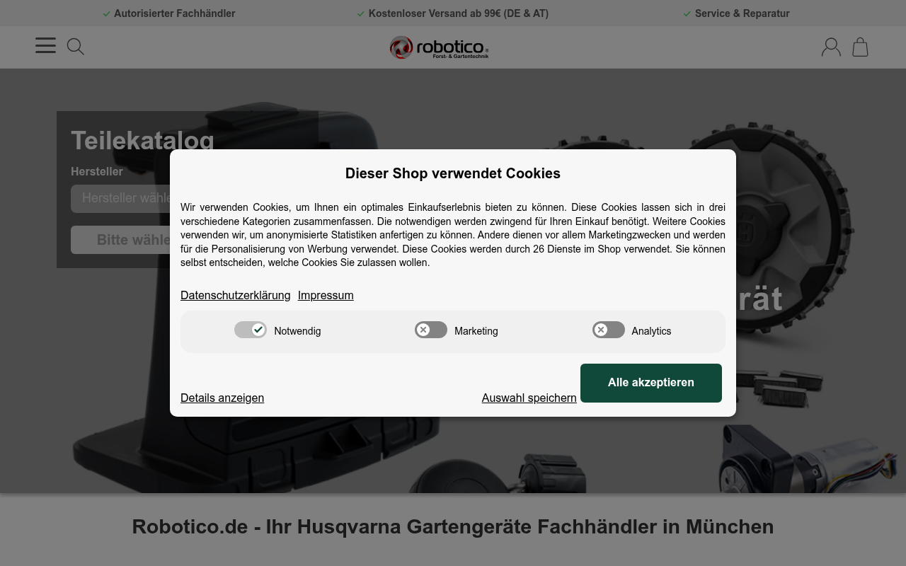 Screenshot van robotico.de