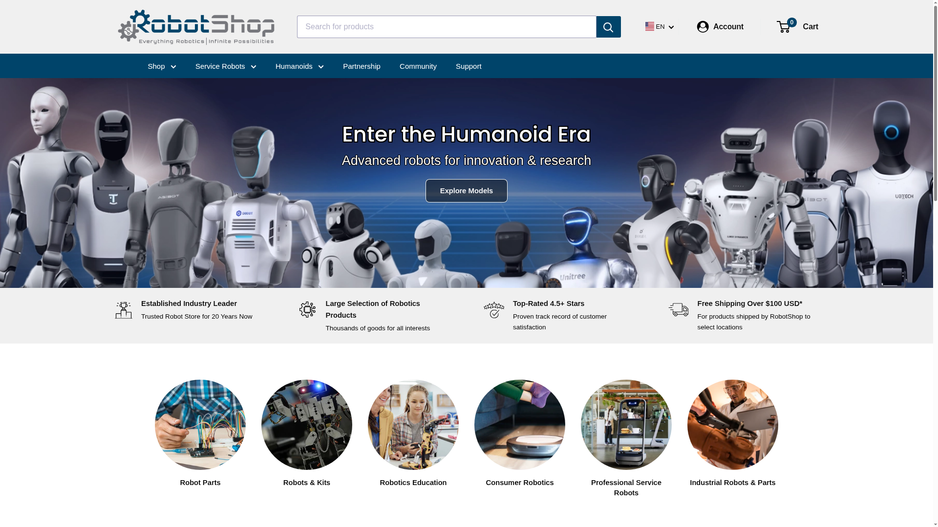 Screenshot van robotshop.com