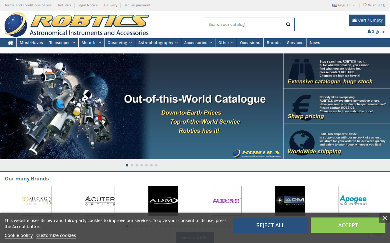 Screenshot van robtics.nl
