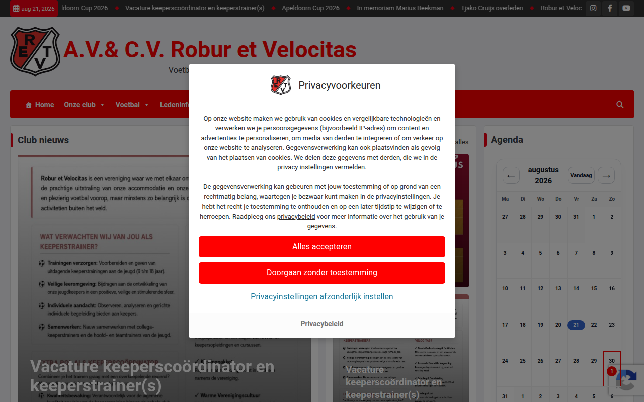 Screenshot van roburetvelocitas.nl