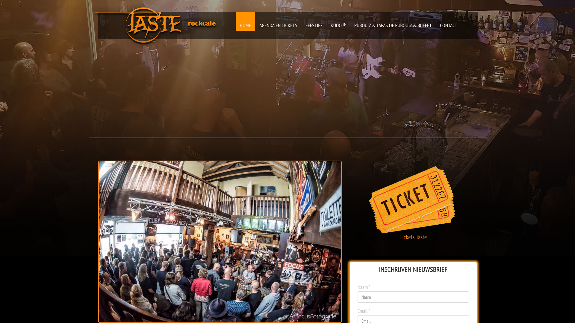 Screenshot van rockcafetaste.nl