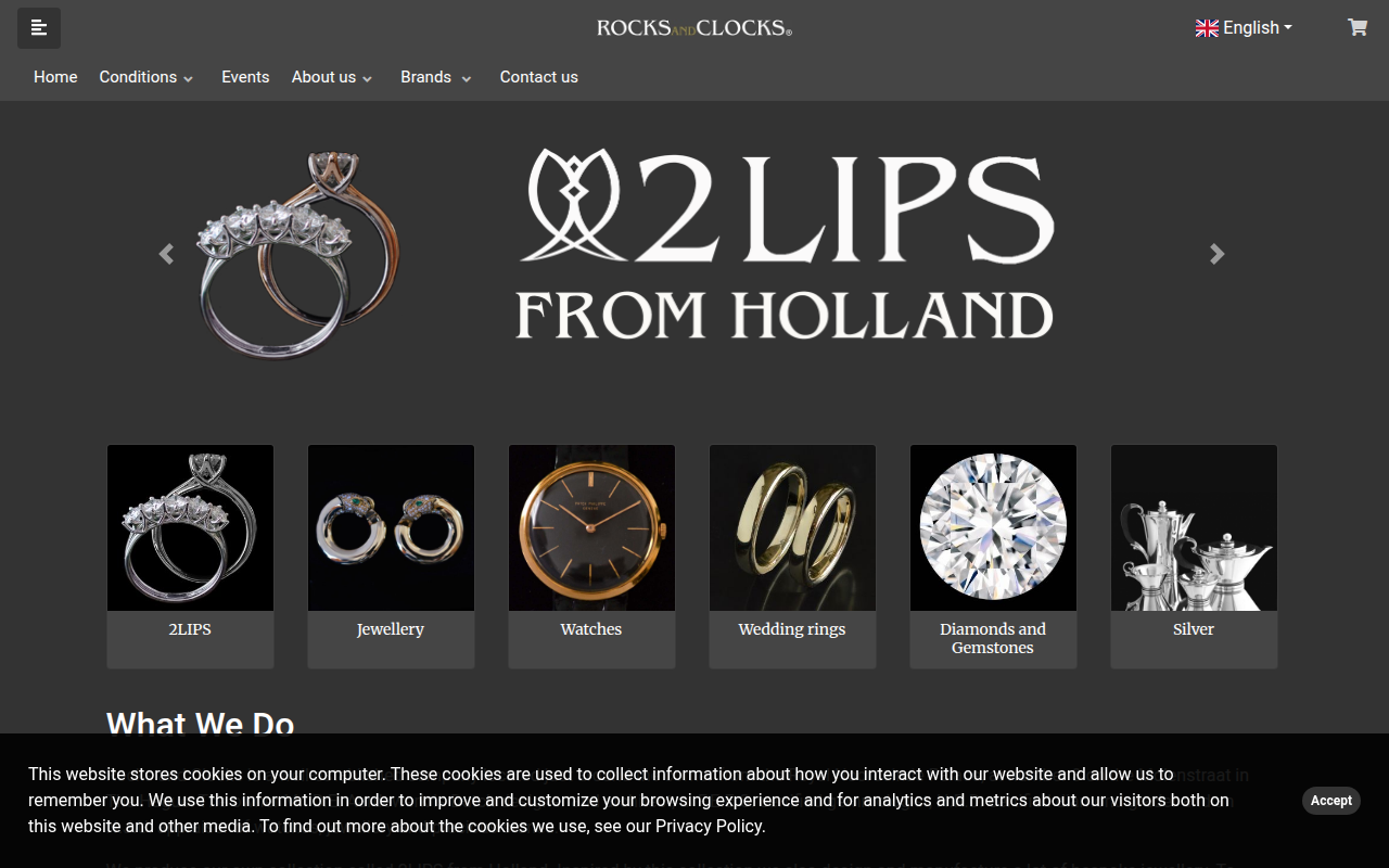 Screenshot van rocksandclocks.com