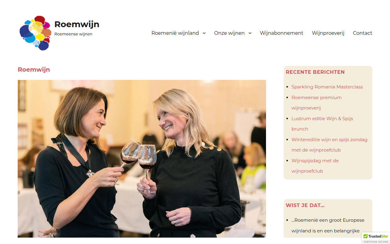Screenshot van roemwijn.nl