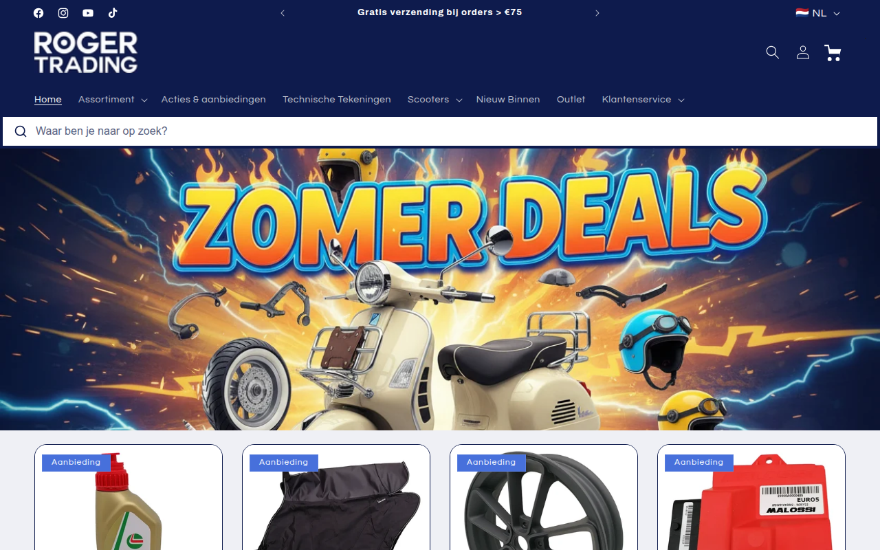 Screenshot van rogertrading.nl
