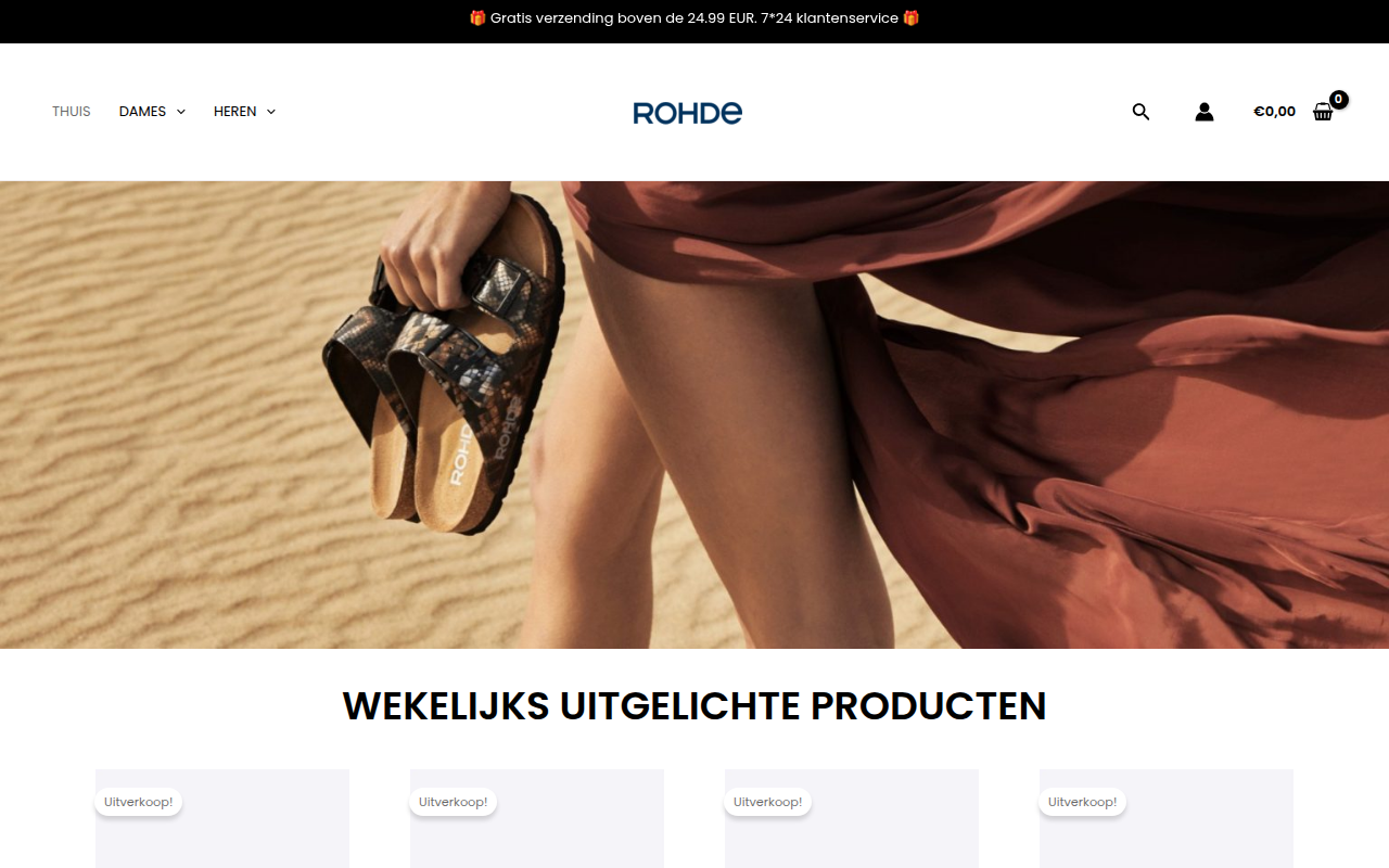 Screenshot van rohde-nl.com