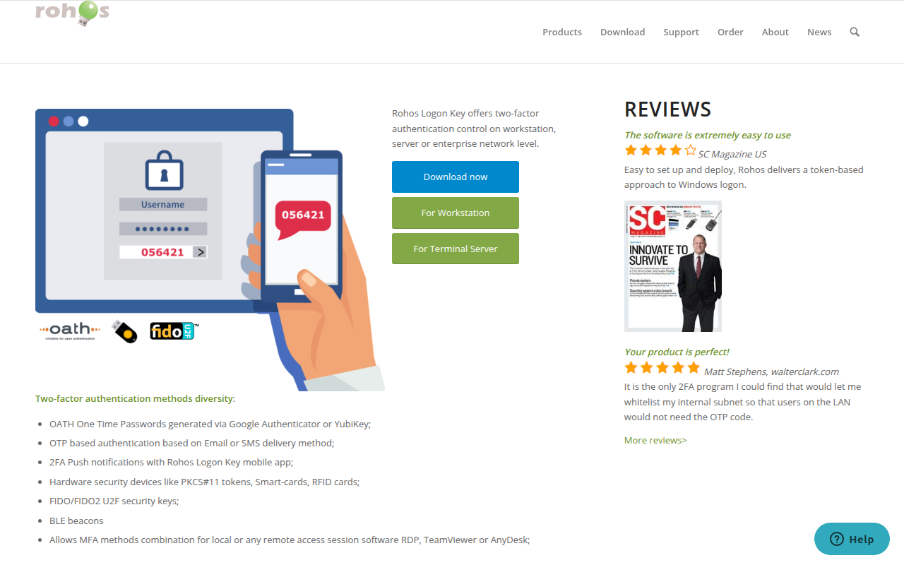 Screenshot van rohos.com