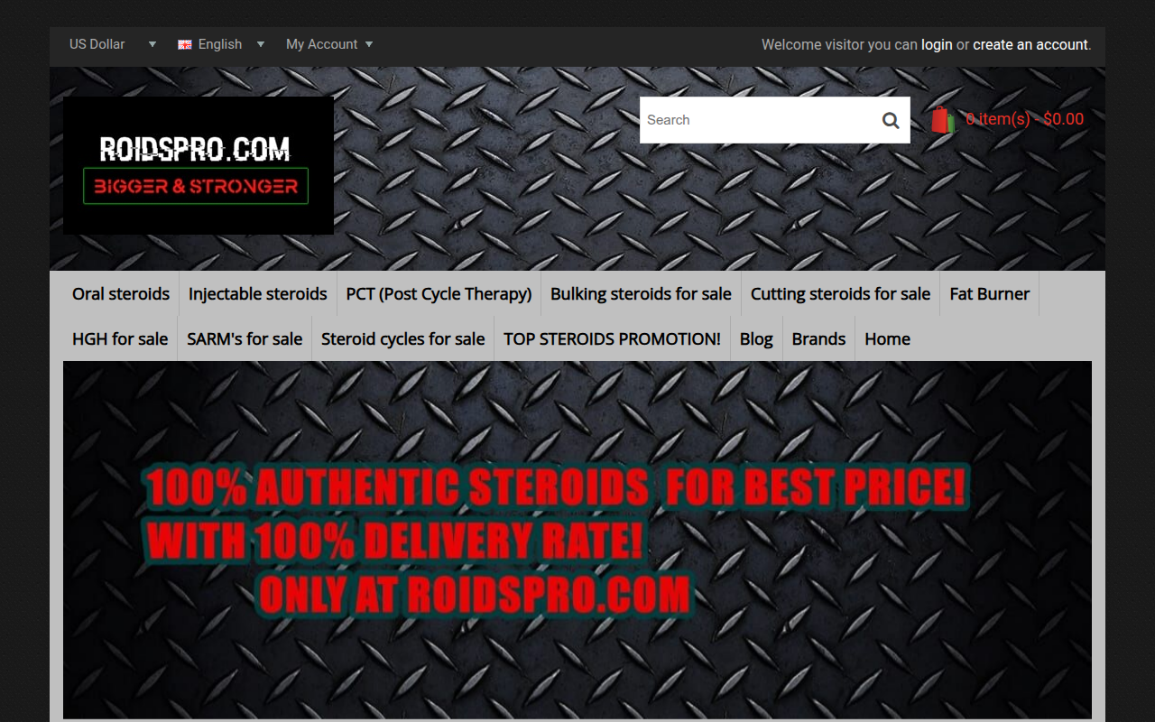 Screenshot van roidspro.com