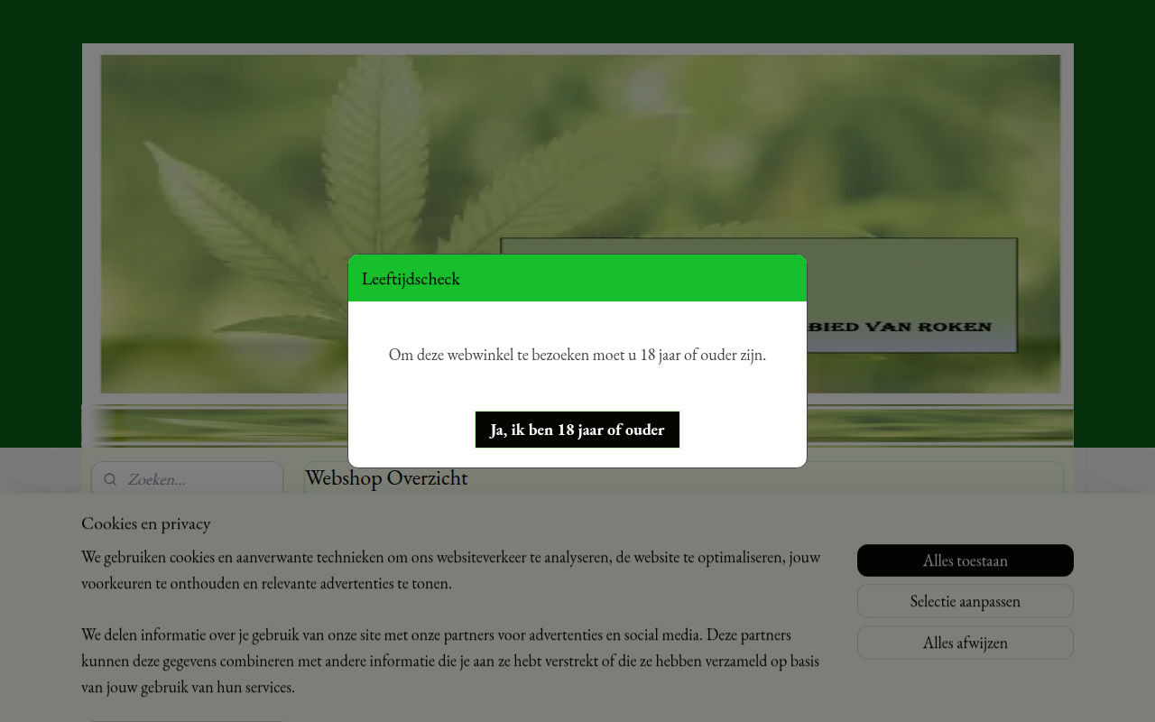 Screenshot van roken4u.nl