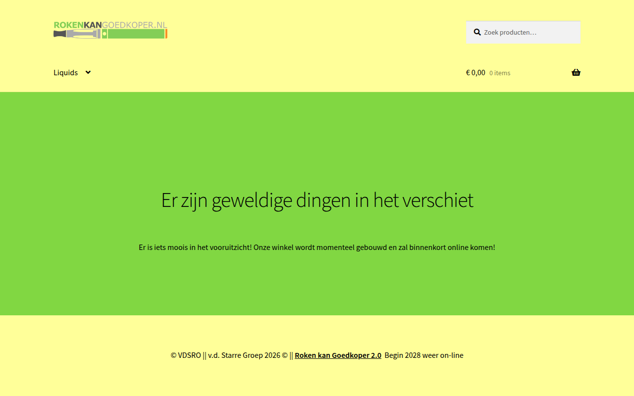 Screenshot van rokenkangoedkoper.nl