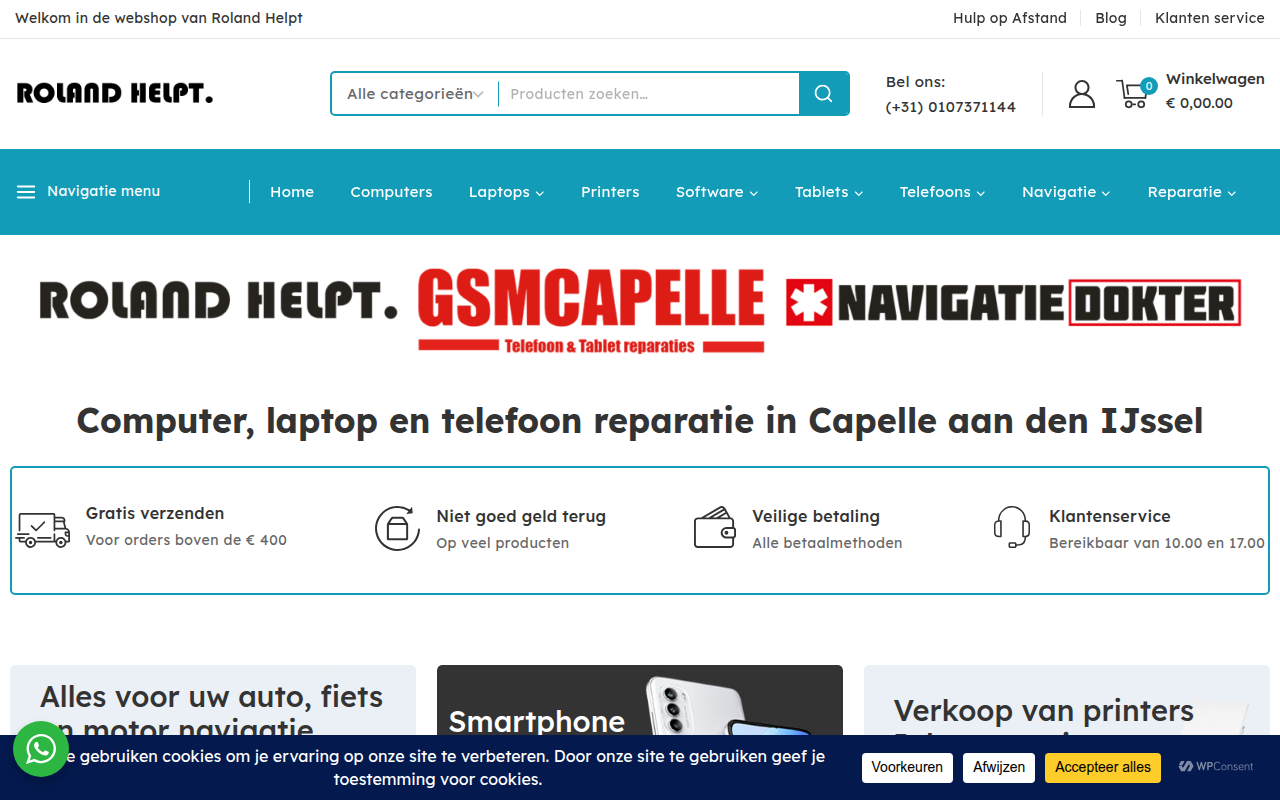 Screenshot van rolandhelpt.nl