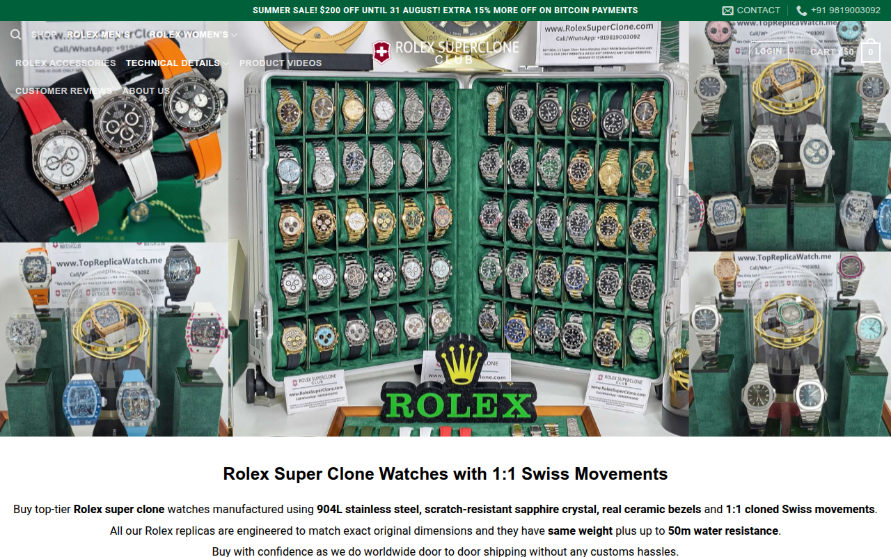 Screenshot van rolexsuperclone.com