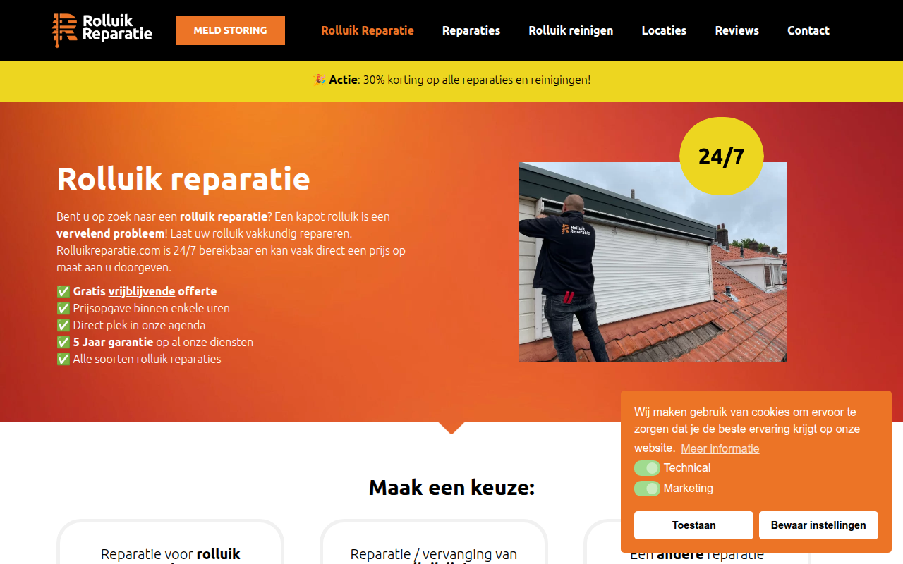 Screenshot van rolluikreparatie.com