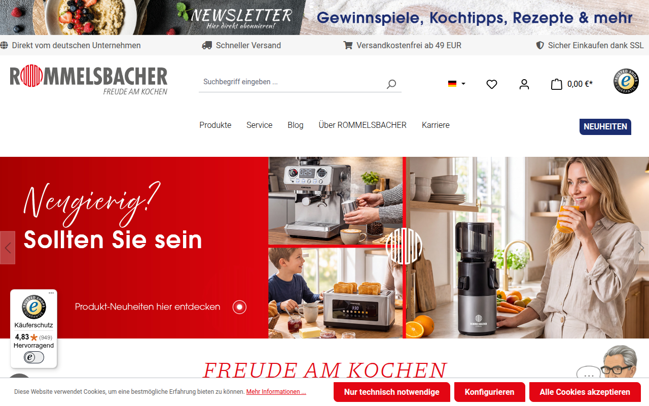 Screenshot van rommelsbacher.de