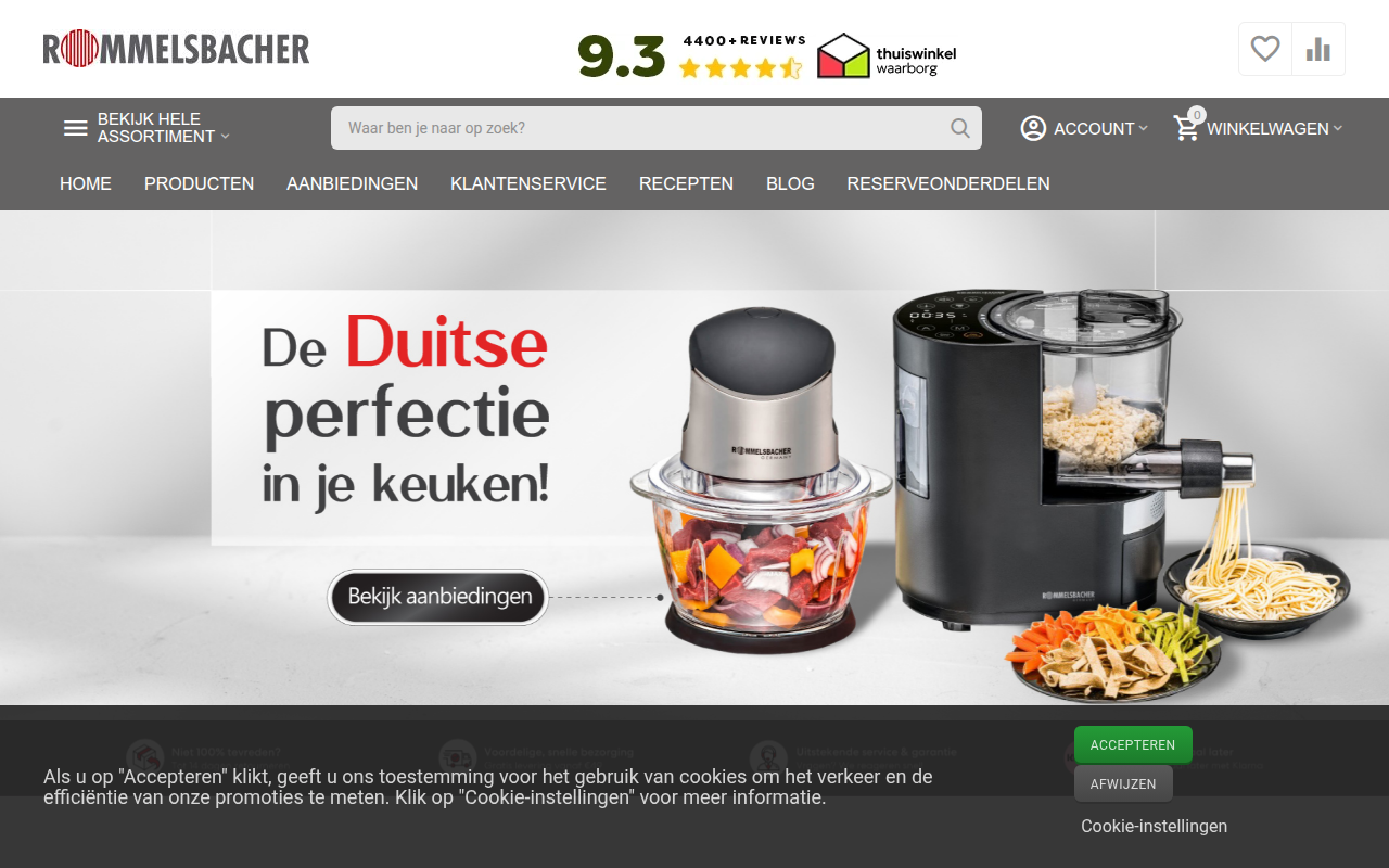 Screenshot van rommelsbacher.nl