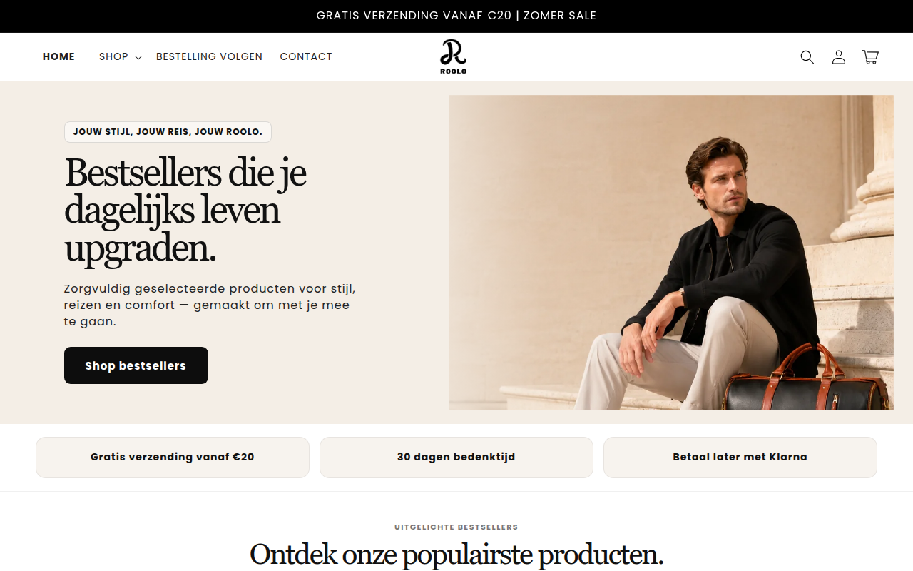 Screenshot van roolo.nl