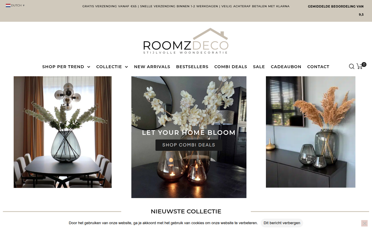 Screenshot van roomzdeco.nl