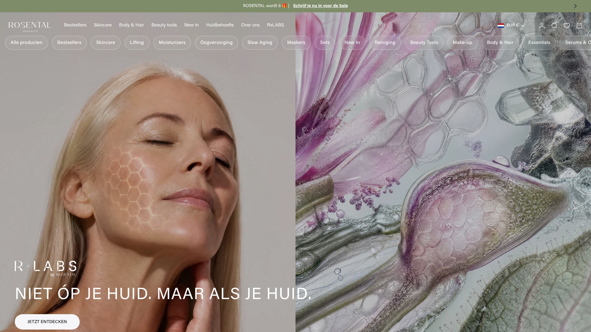 Screenshot van rosental-organics.nl