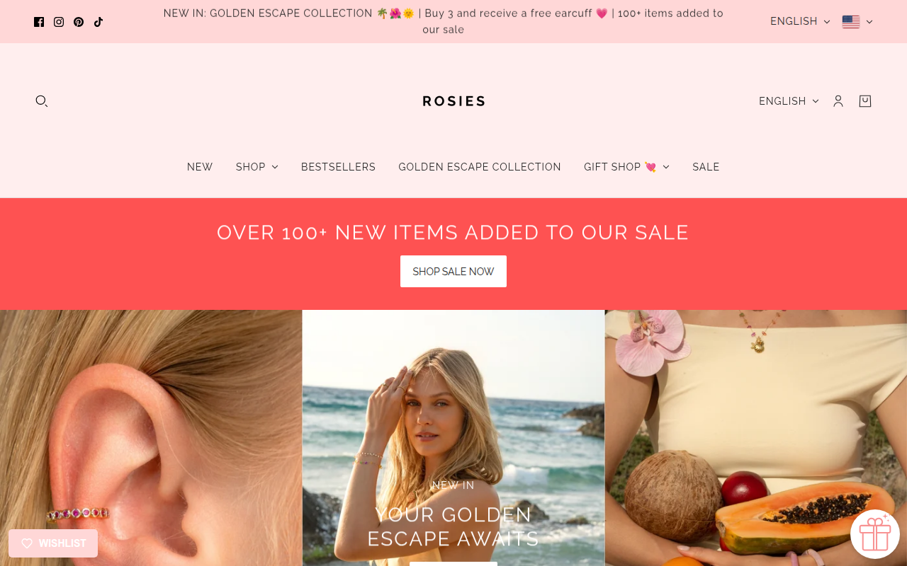 Screenshot van rosies-store.com